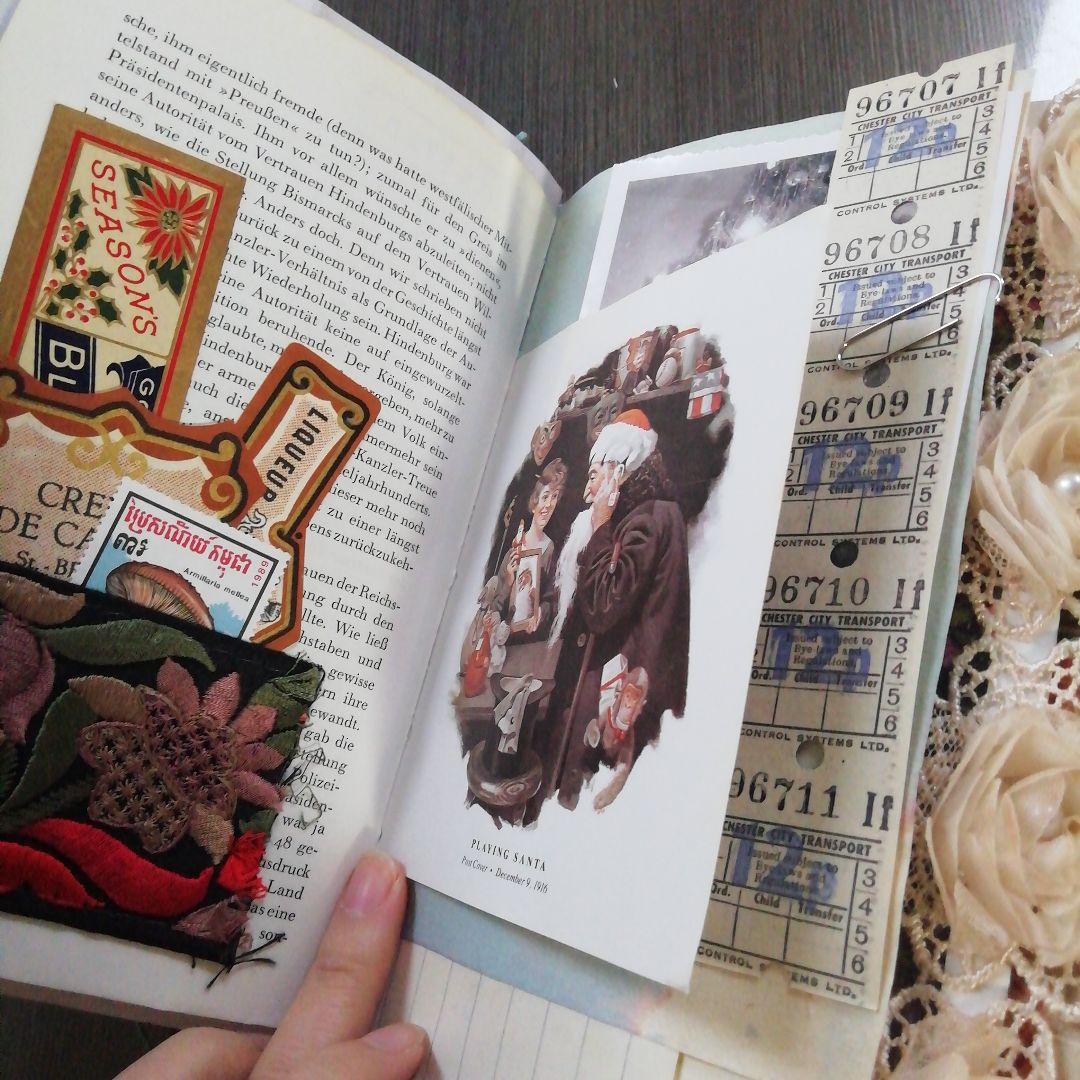 分厚ーーいジャンクジャーナル♡雑記帳 ヴィンテージ 植物 ブロカント