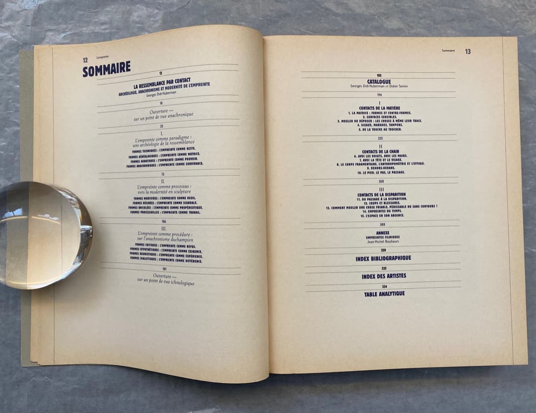 ディディ＝ユーベルマン『痕跡展（L'empreinte）』カタログ、1997