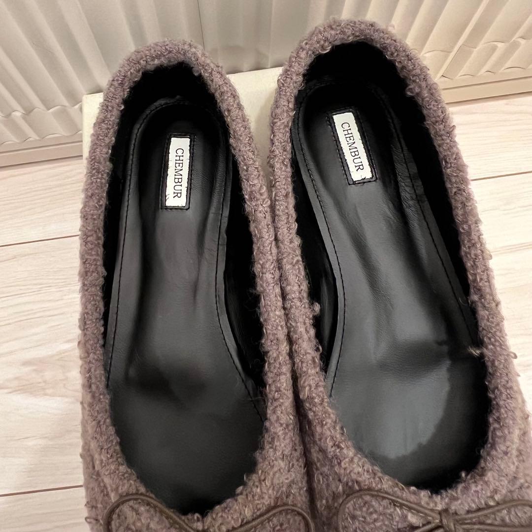 未使用✨chembur チェンバー フラットシューズ ボア 23h 23.5 - メルカリ