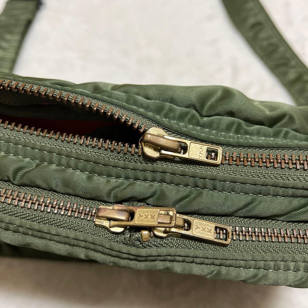 PORTER タンカー セージグリーン 二層 ショルダーバッグ ポーター
