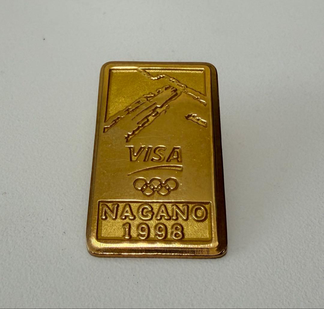 匿名配送料込☆1998年冬季長野オリンピック ピンバッジ VISA ゴールド