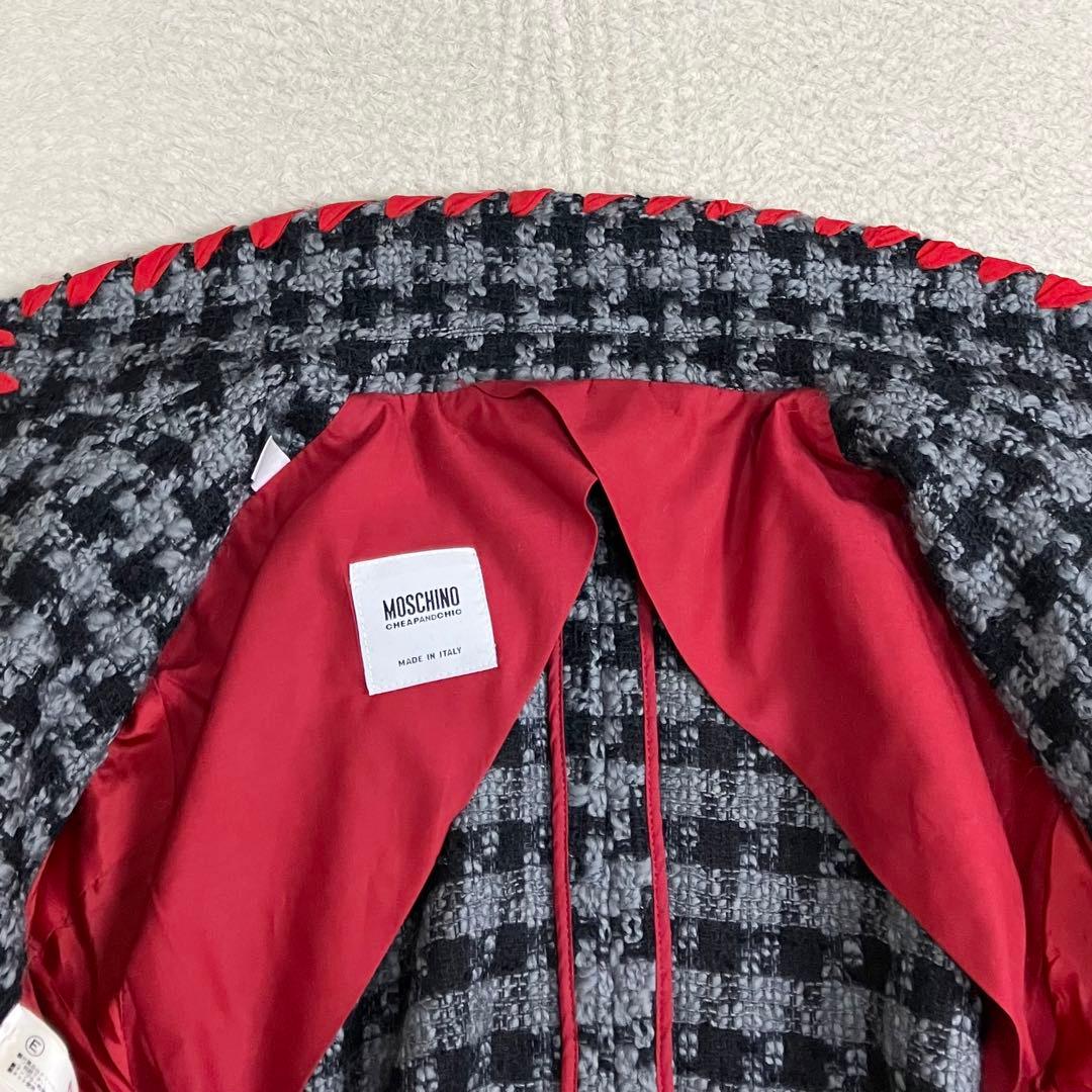 モスキーノ ニットスーツ セットアップ 千鳥格子柄 パイピング