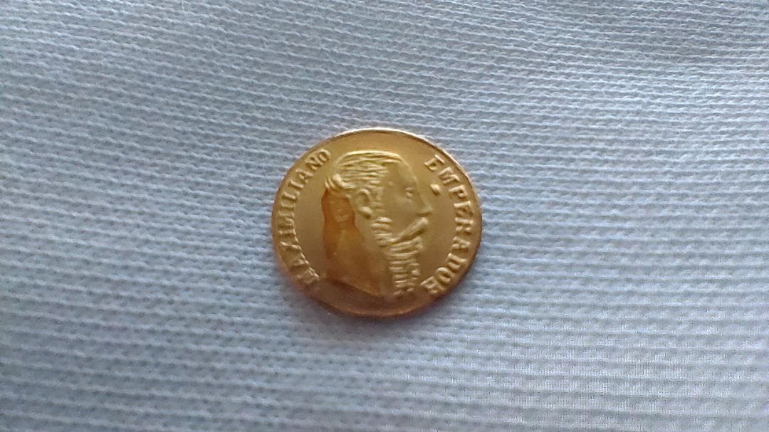 メキシコ1865年 1ペソ金貨 世界最小金貨 マクシミリアン皇帝 コイン