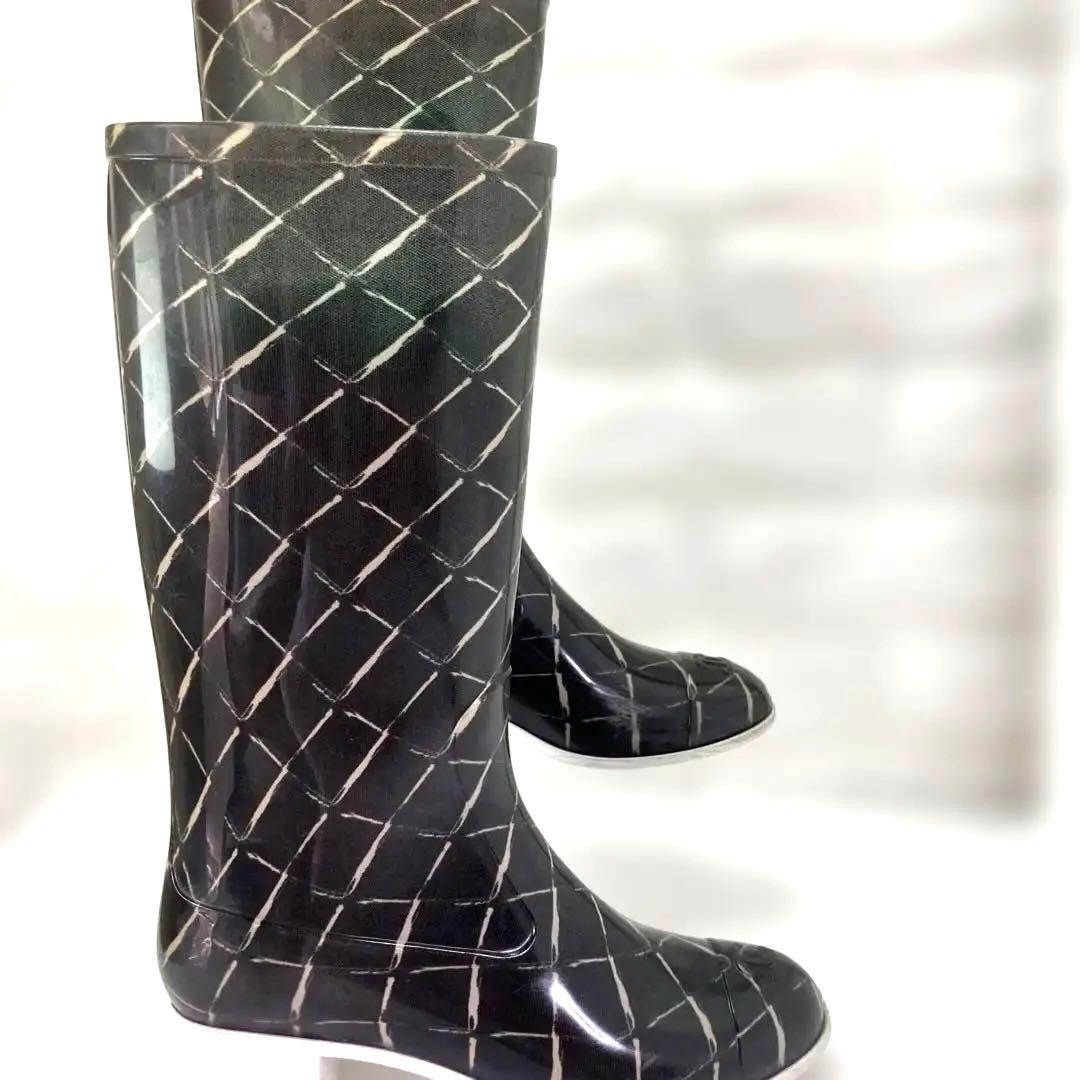 CHANEL シャネル マトラッセ レインブーツ 36（23.0cm）ココマーク