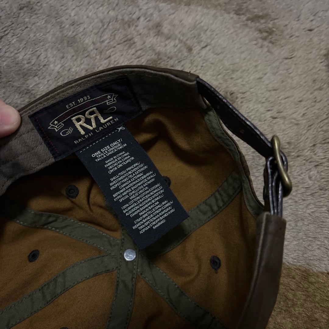 RRL ダブルアールエル コーデュロイオイルドキャップ ブラウン ロゴ