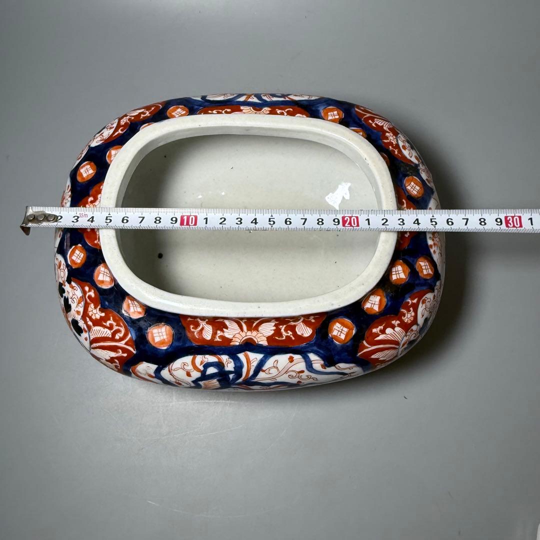 明治時代 染錦鳳凰図変形鉢 珍品 金魚鉢 メダカ 骨董 古美術 オブジェ