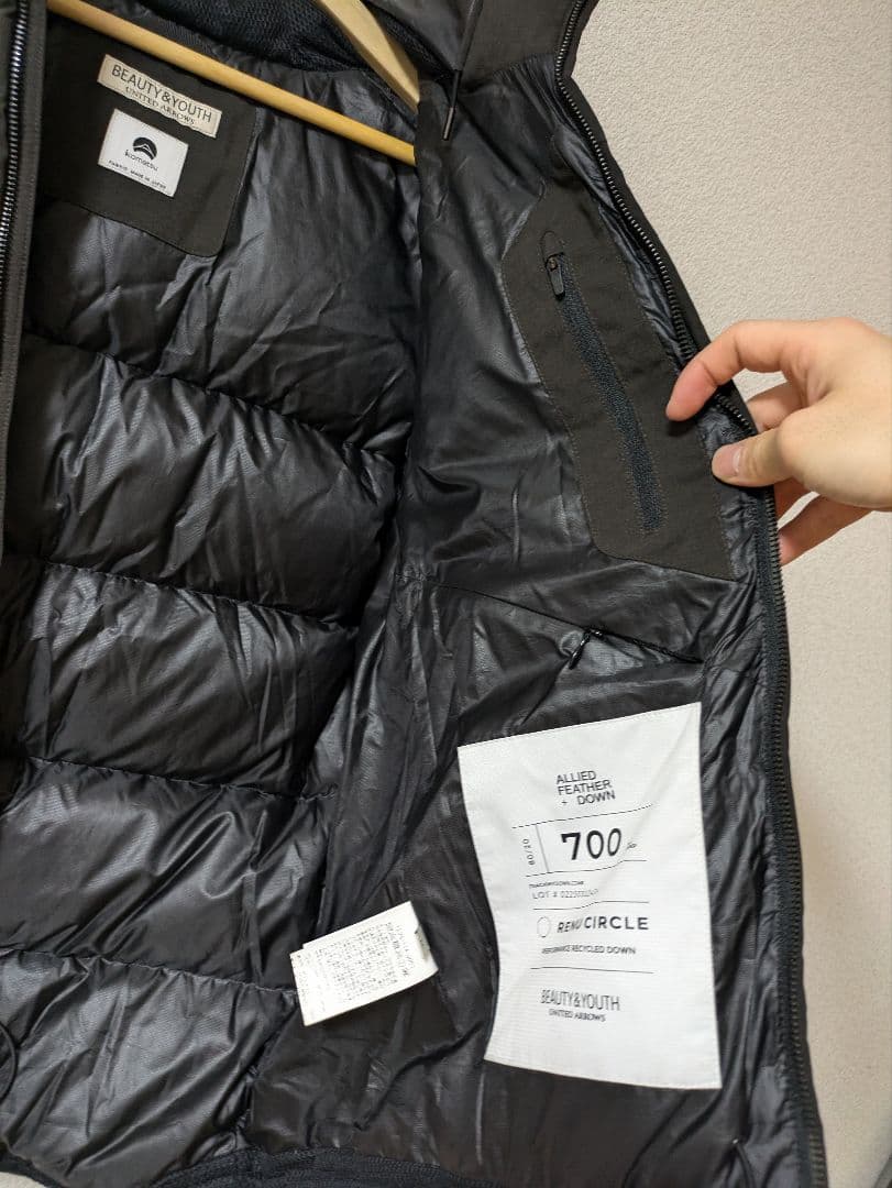 小松マテーレ リサイクル シャンブレー フード ダウンジャケット-700FP