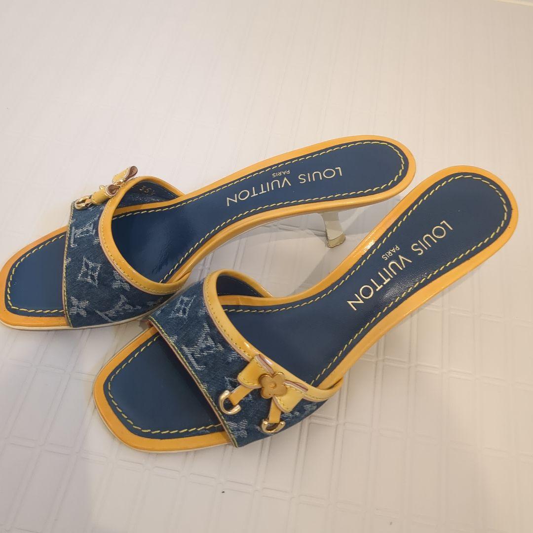 ＊LOUIS VUITTON モノグラムデニムミュール　22.5cm＊