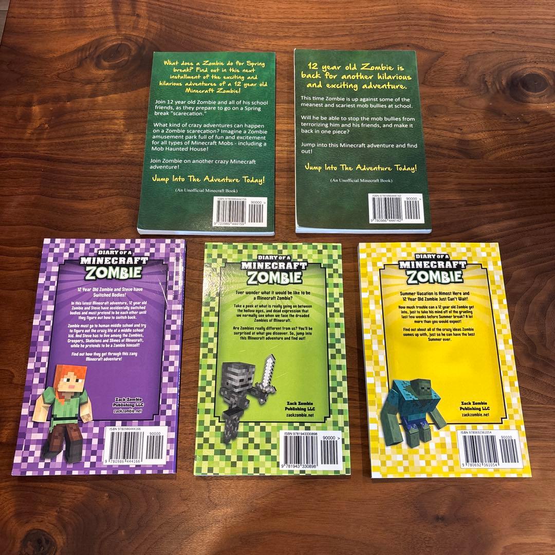 洋書児童書:DIARY OF A MINECRAFT ZOMBIE 5冊セット - メルカリ