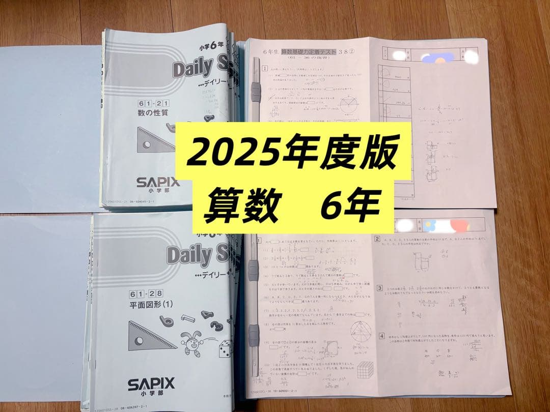 最新2025年度版 算数平日授業全テキスト サピックス小学6年 セット中学