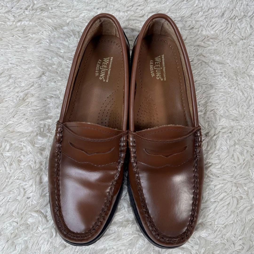 極美品 G.H.BASS ローファー レザー 23.5相当 ブラウン 革靴