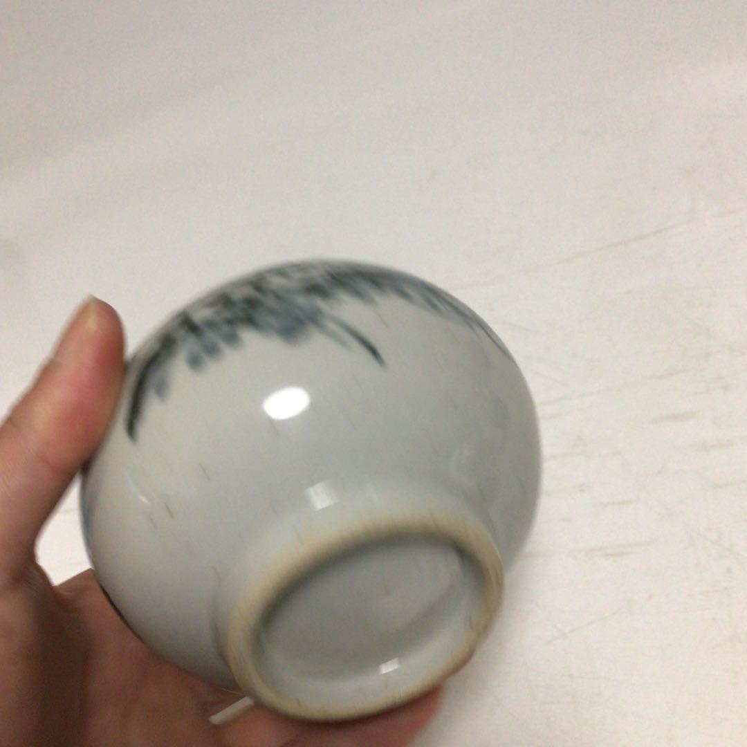 古伊万里 染付油壺（あぶらつぼ） 龍 青魚模様の陶器小瓶