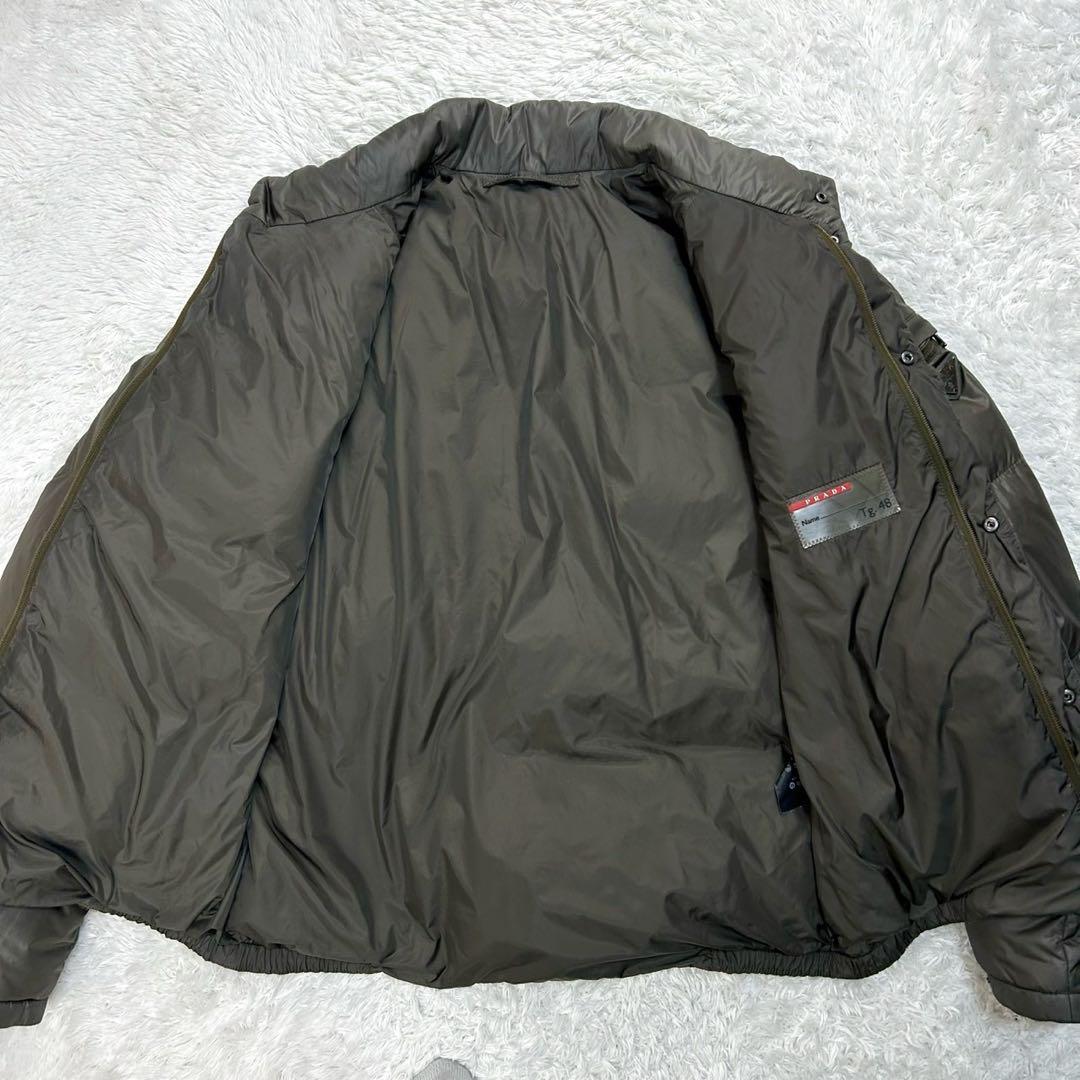 5685【希少カーキ・人気48サイズ】プラダ‪☆三角プレートロゴ入り‬