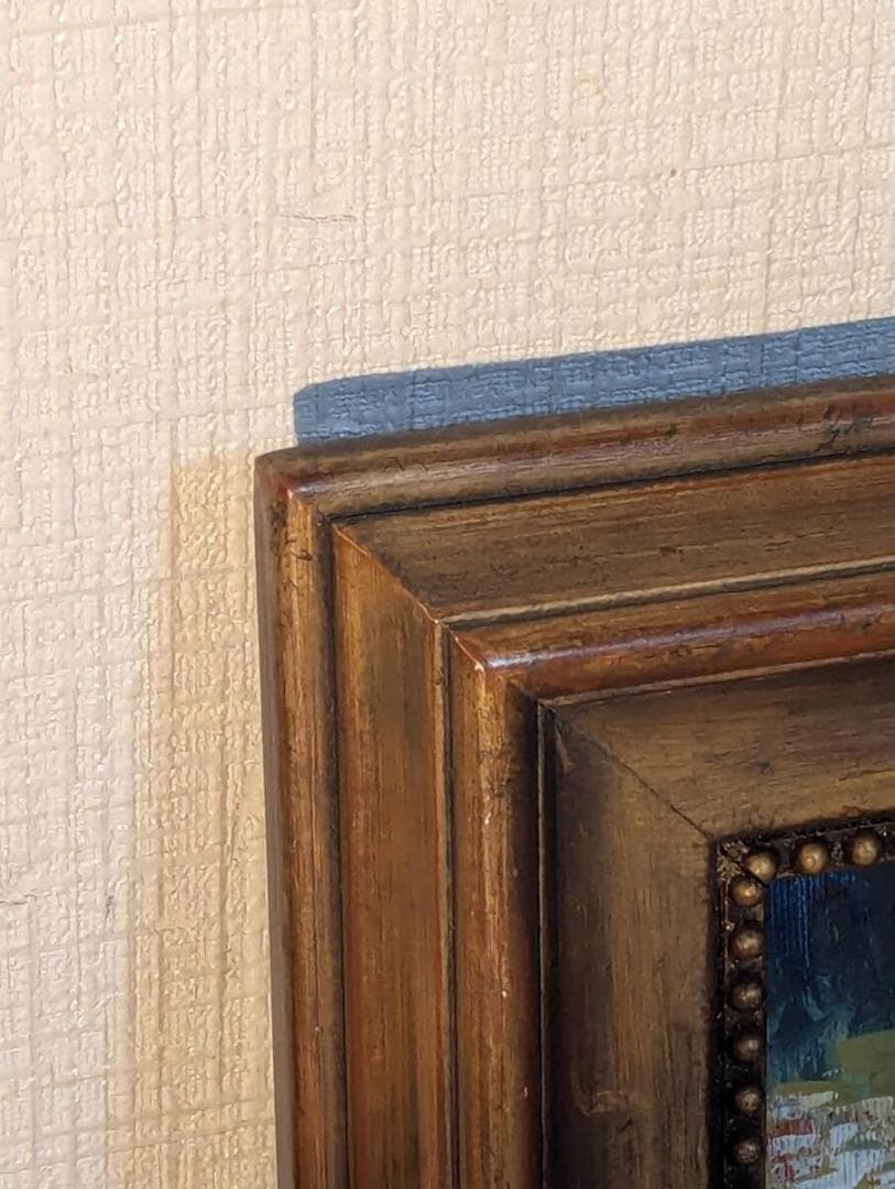 真作】絵画 油彩0号 地中海の風景画 青い海の見える街 W149 - メルカリ