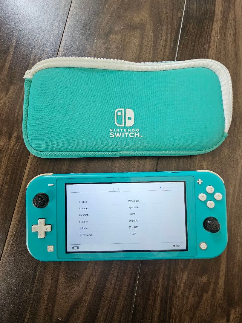 [故障あり]Nintendo Switch Lite ターコイズ 専用ケース付き Nintendo Switch Lite キャリーケース ガラスフィルム付き 保護ケース