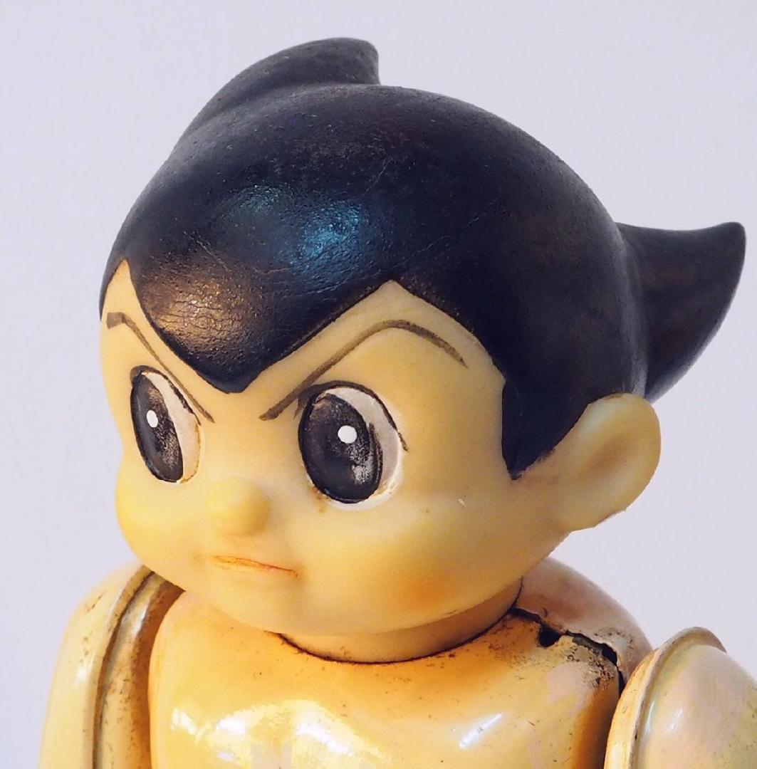 旧バンダイ【鉄腕アトム 動作確認済】当時物ブリキ製ゼンマイ歩行人形