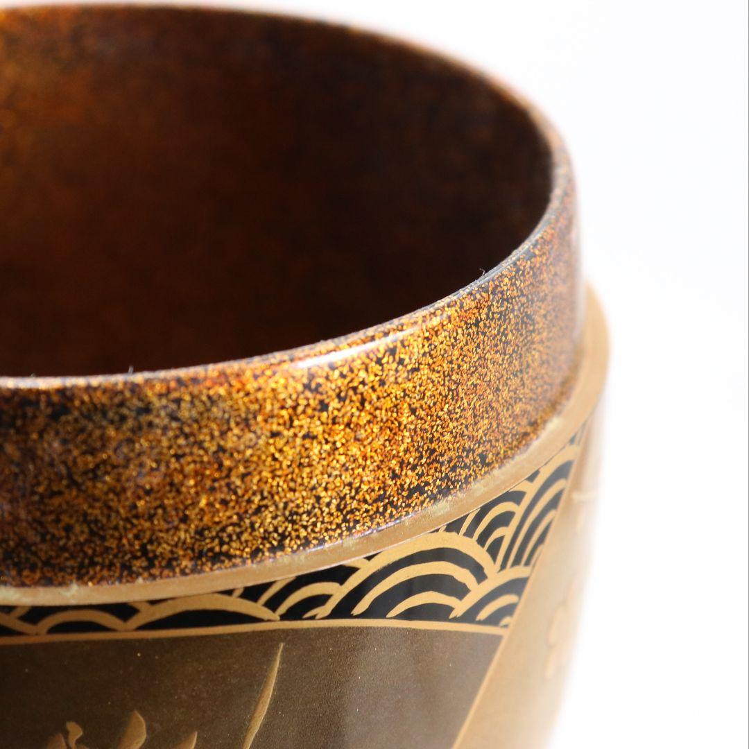 Gojyo様専用 青海波に五君子蒔絵 中棗 松竹梅 内金梨子地 茶道具 M881