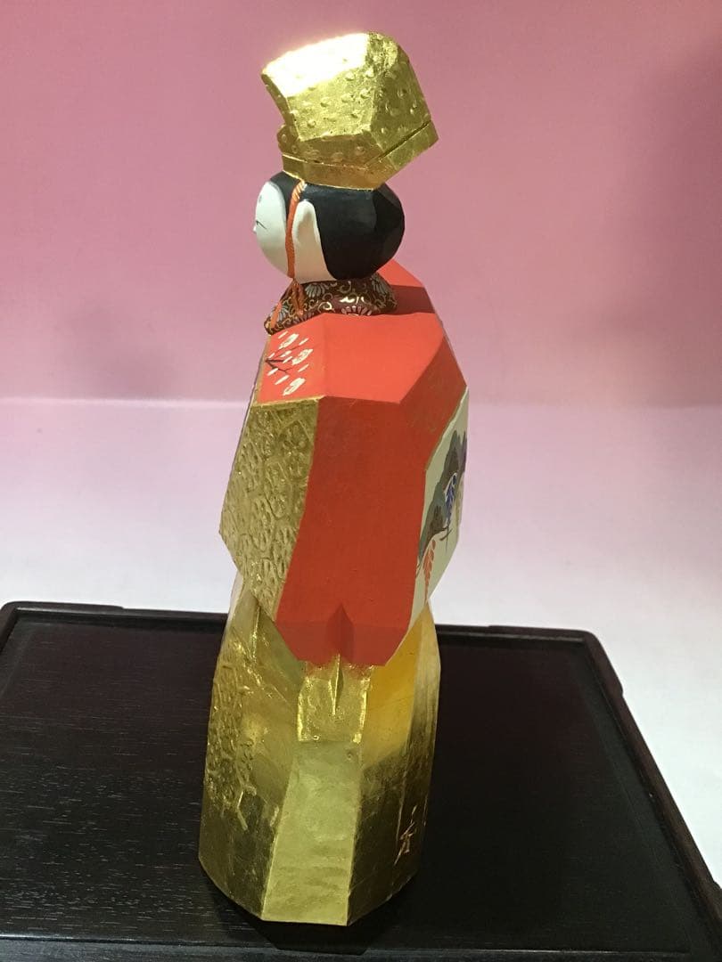 12398 奈良 一刀彫 雛人形 立雛 南部 山脇利精 金彩 木彫 美品 - メルカリ