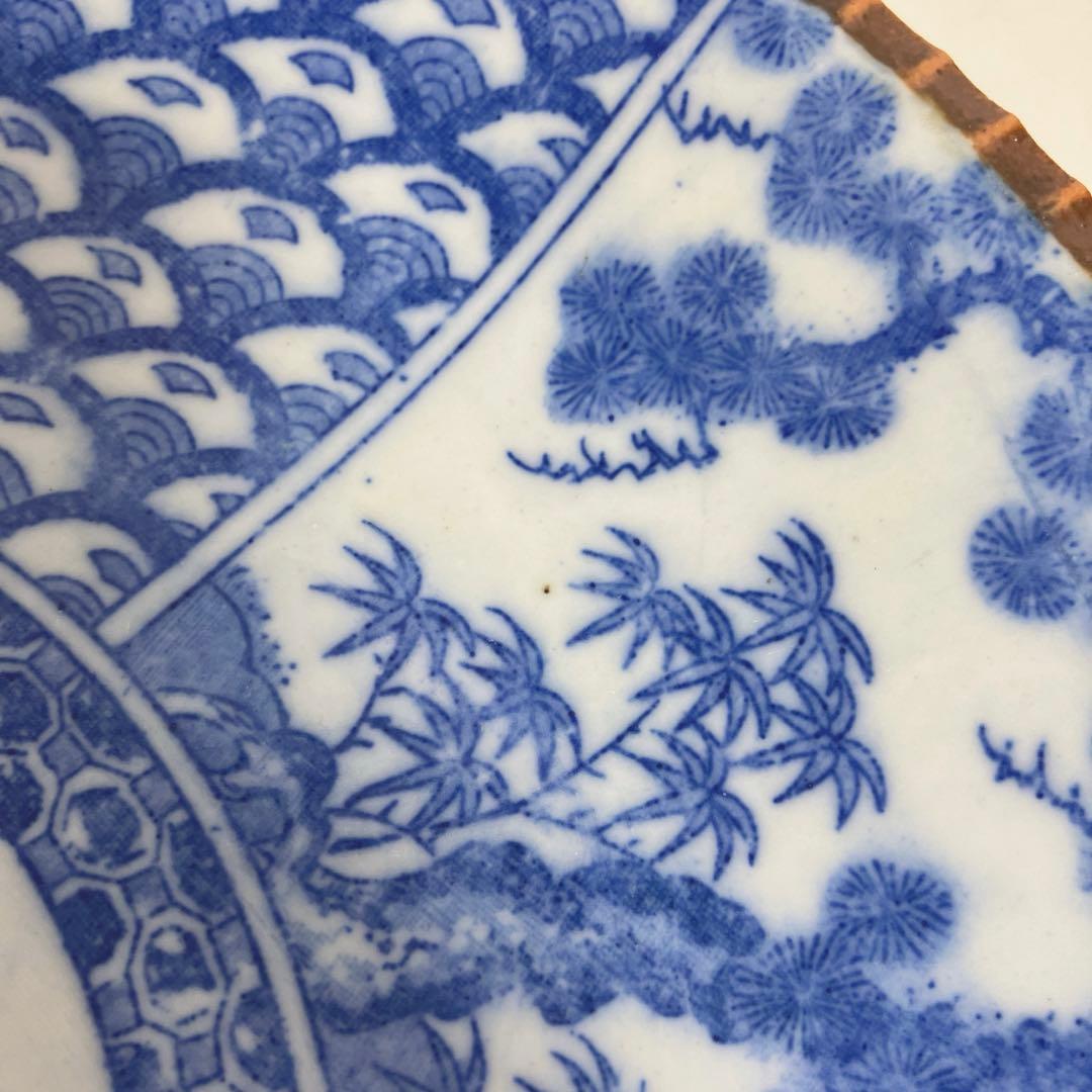 古伊万里？ イゲ皿 松竹梅紋 染付印判 大皿 - メルカリ