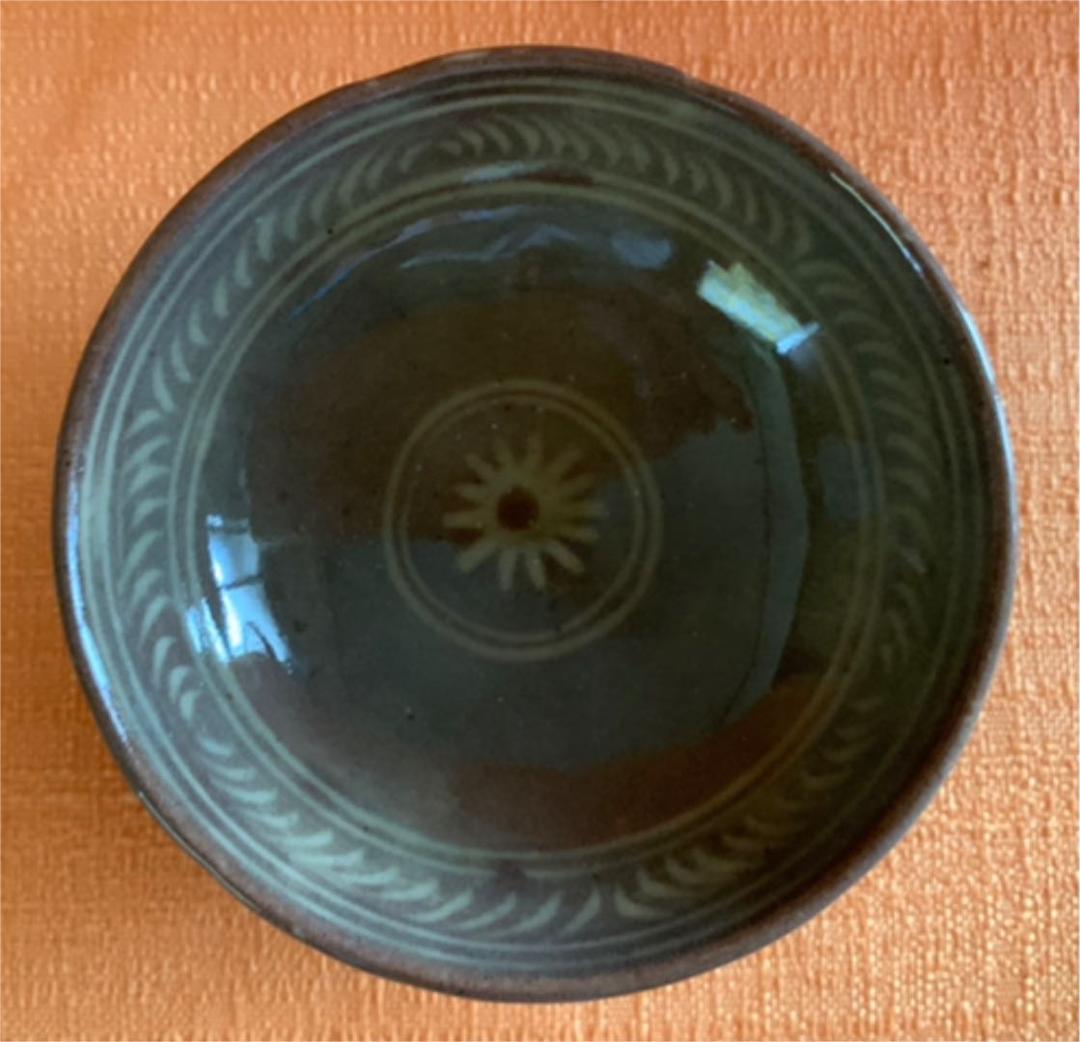 仁阿弥道八 作 三島手雲鶴文盃