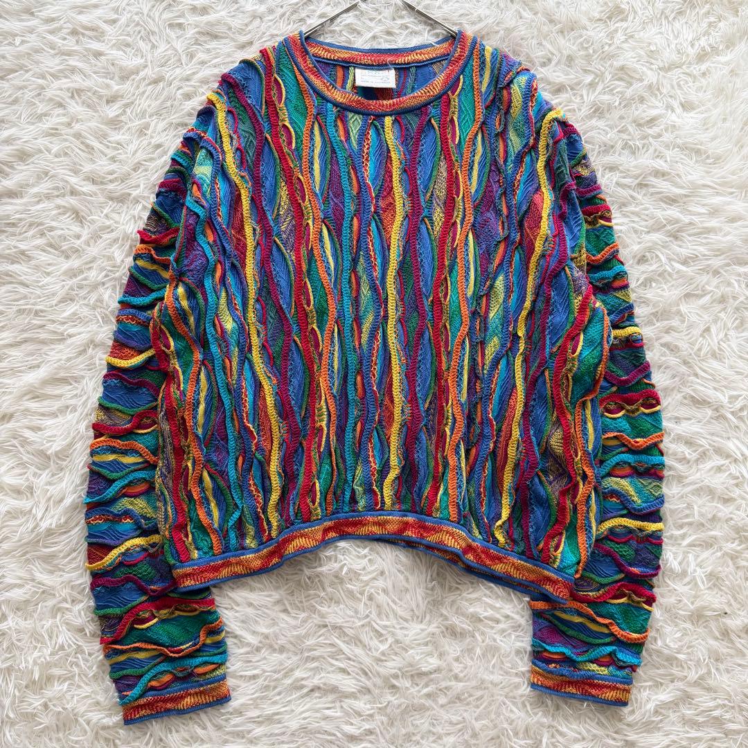 クージー】3Dニット セーター Lサイズ マルチカラー 立体編み - メルカリ