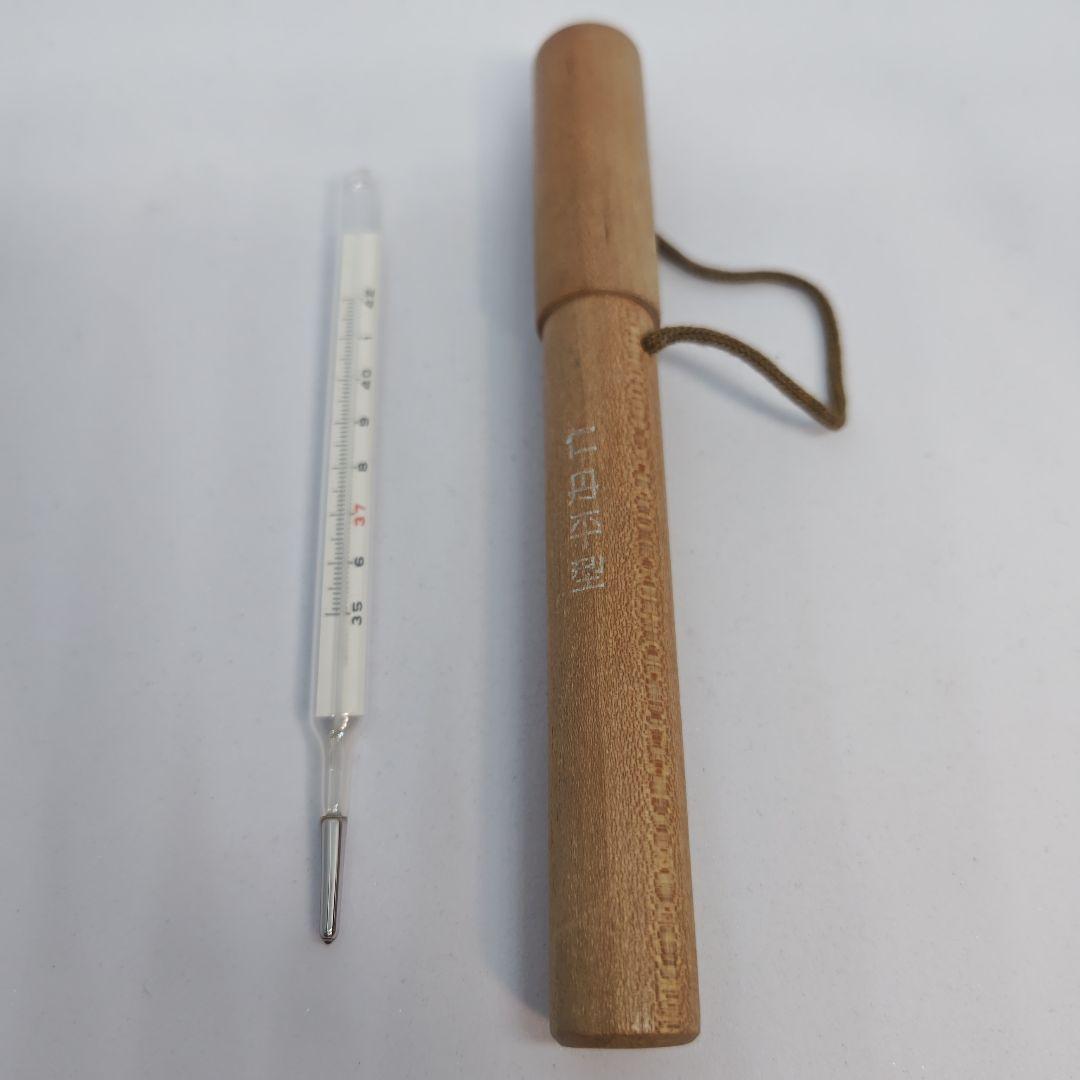 木製ケース付き水銀体温計 タケダ マツダ体温計 仁丹平型 レトロ 希少