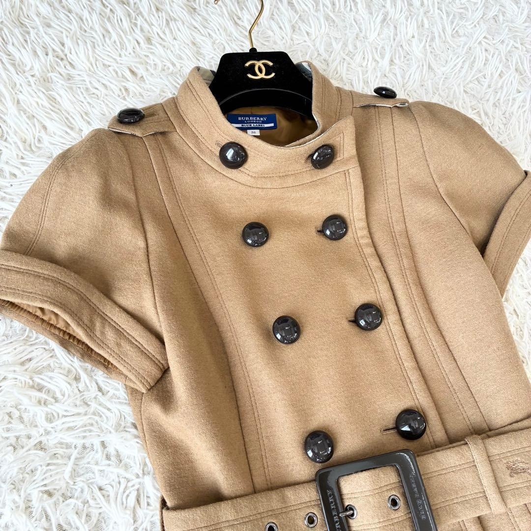 バーバリーブルーレーベル ウール ワンピース コート ノバチェック