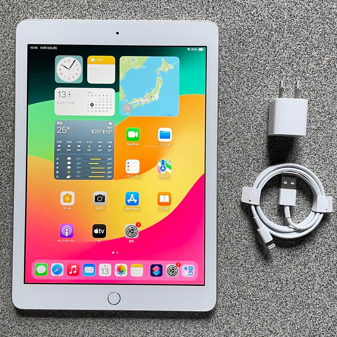 送無料 F7 iPad第6世代 シルバー 32GB Wi-Fi+cellular iPad 第6世代 32GB Wi-Fi+Cellular SIMフリー シルバー 2018年 中古