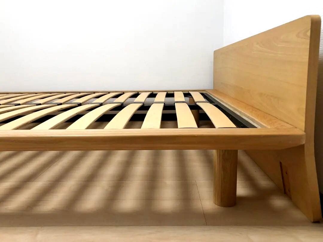 無印良品 ダブル ベットフレーム ナチュラル（+ヘッドボード） 木製ベッドフレーム用ヘッドボード・ダブル・タモ材／ナチュラル
