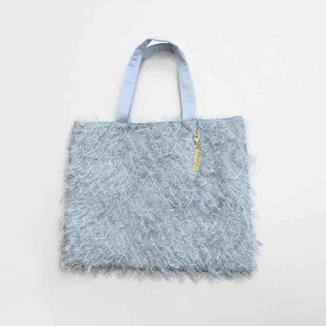 □ 43783☆年 定価1.5万 シャルマントサック フリンジトートバッグ