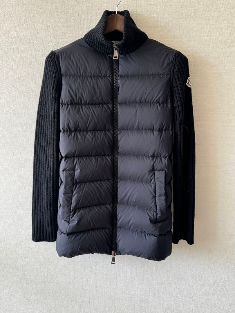 極美品】モンクレール ハイブリッド ニットダウン 黒 M 確実正規品