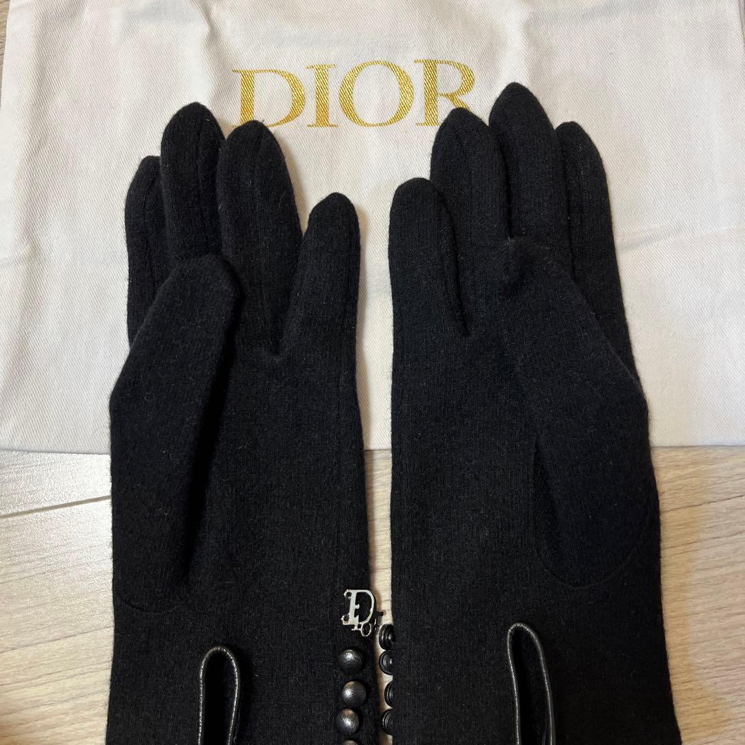 美品！DIOR カシミア ブラックグローブ M109156290 - 小物最高 の