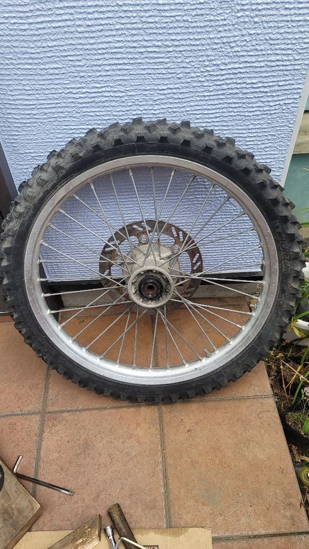 まこもKLX 前後オフロードホイール MotorLifeShopベースキャンプ：KLX125/D-TRACKER125；OFFアルミ