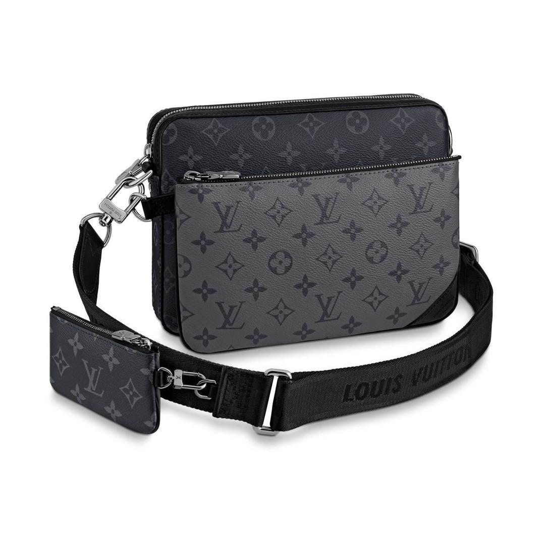 LOUIS VUITTON グレー ショルダーバッグ Louis Vuitton Petit Sac Plat XS Damier Graphite Bag
