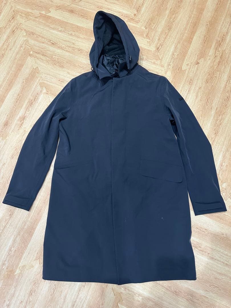 DUNO フード付きネイビーモッズコート　メンズ UNFILO ファインムーブ モッズコート （ネイビー） -靴＆ファッション