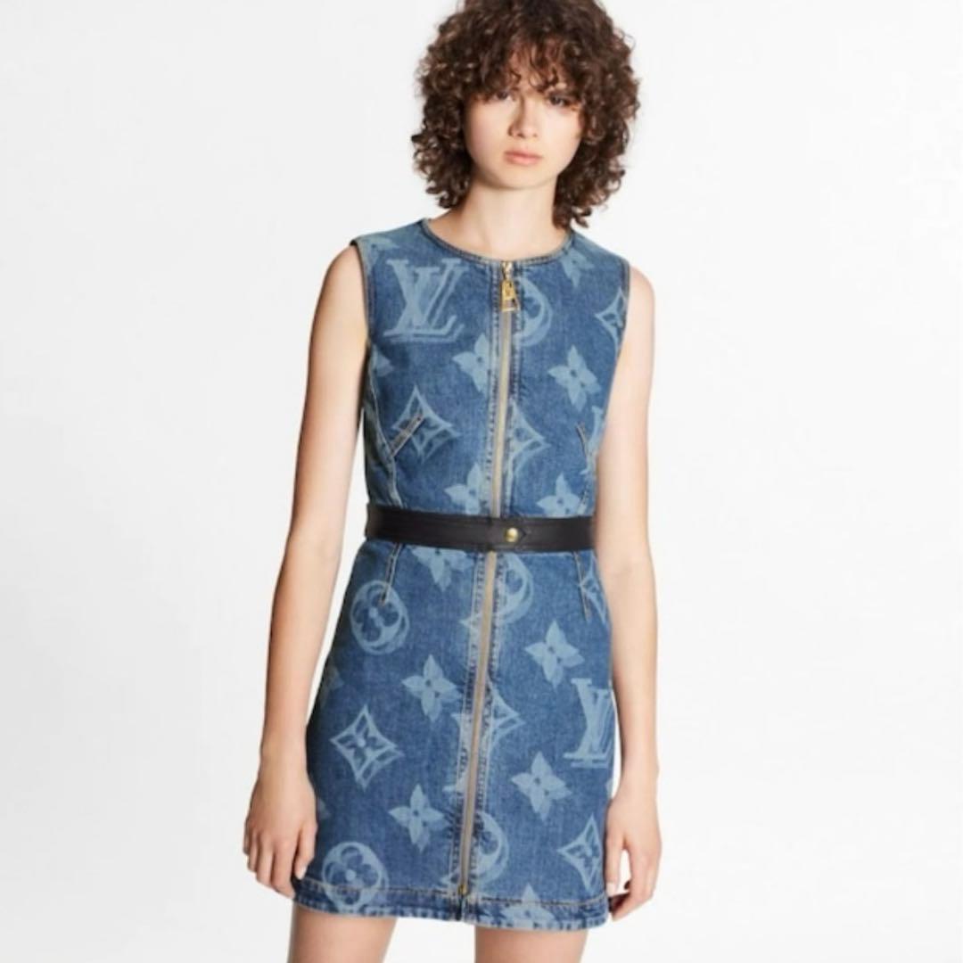 ルイヴィトン モノグラム デニムワンピース ノースリーブ 34 国内正規
