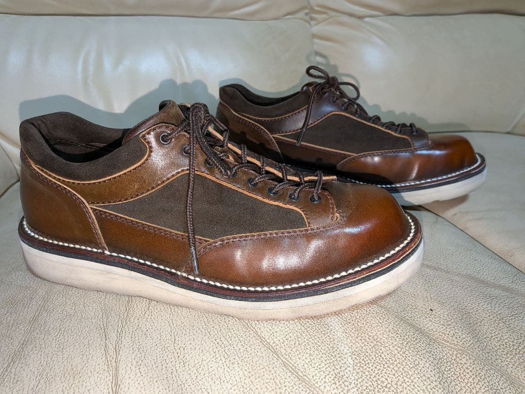 THE FLAT HEAD レザーシューズ ブラウン 切り替えし 革靴