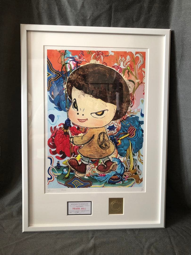 マット額装付/DEATH NYC/限定アートポスター/奈良美智/シルクスクリーン