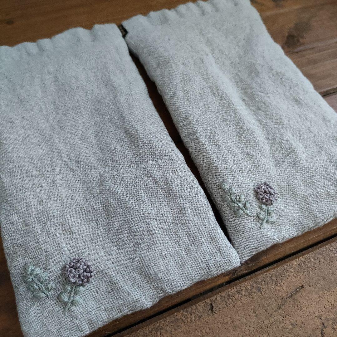 キャサリン様専用 リネン刺繍】マルチクロス メガネケース
