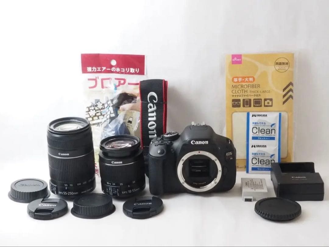 美品】スマホへ転送も可 一眼で自撮りOK キャノンKissX5ダブルレンズ