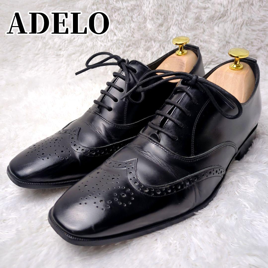 良品 ADELOアデロ 6cmUP シークレットシューズ 24.5㎝ 黒 ADELO専用シューツリー | 6cmアップのメンズビジネスシークレット