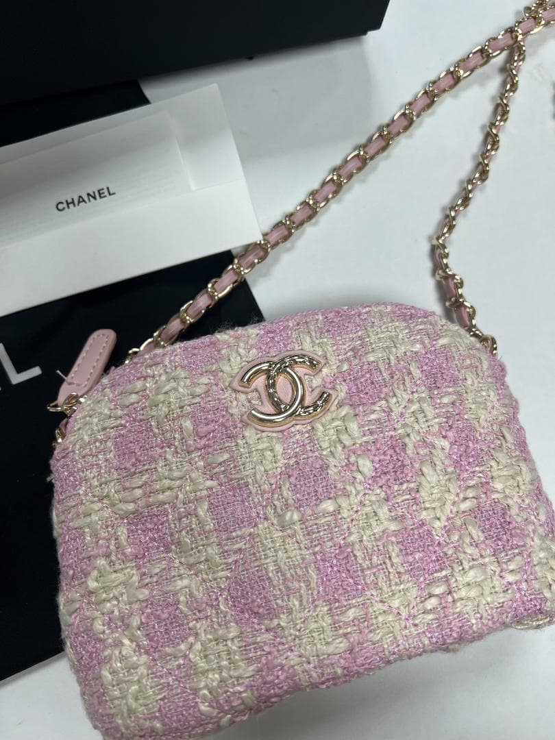 非売品 cHaNeL✨メイクアップポーチ ピンク・ホワイト - メルカリ