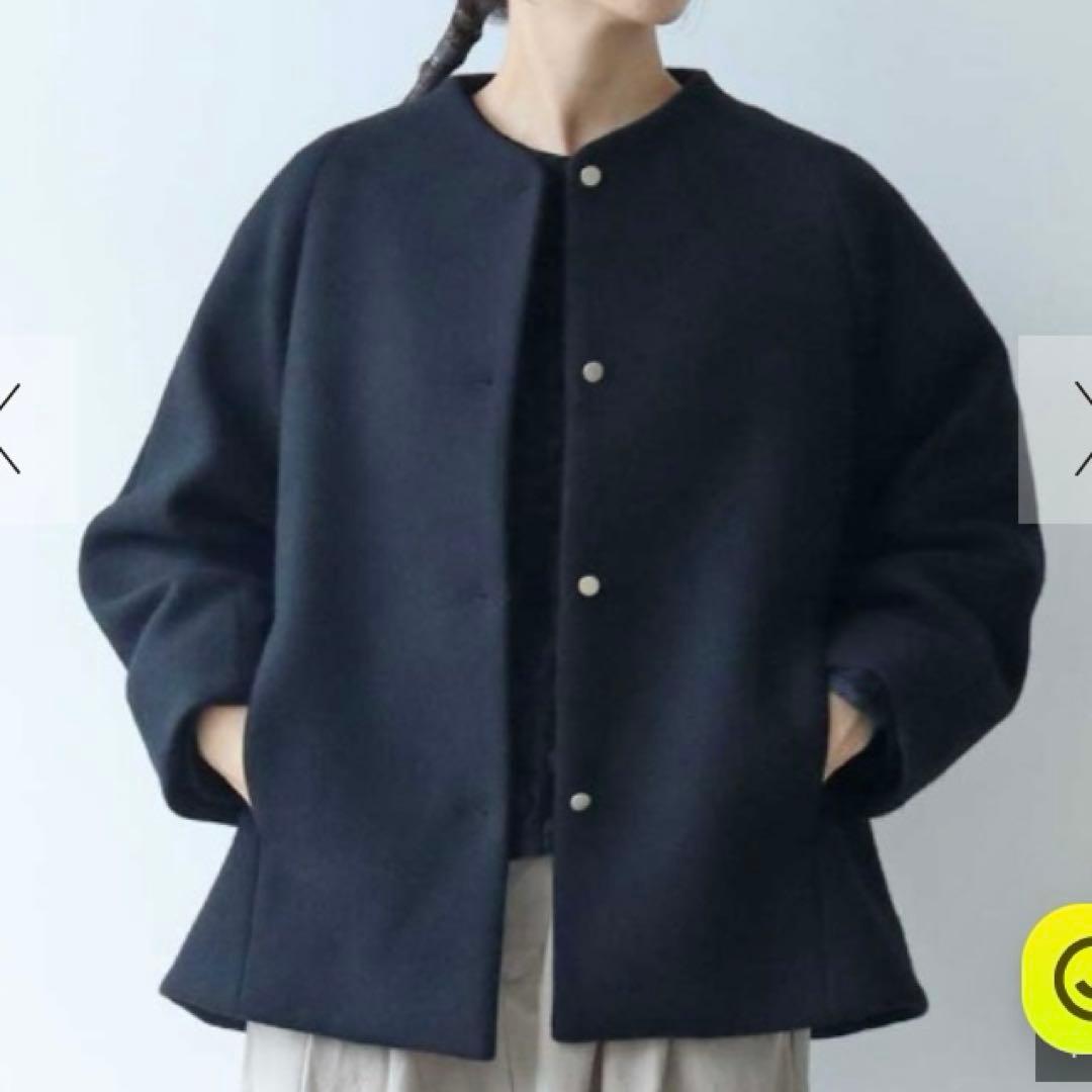 yuni(ユニ) super110 綾2重織ボトルネックコート AMBIDEX Store △super110 綾2重織ボトルネックコート(F クロ): yuni