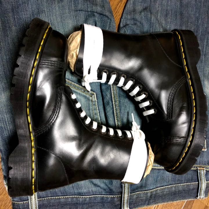 ドクターマーチン 10ホール スチールトゥ 復刻版 UK5 厚底 クレイジー