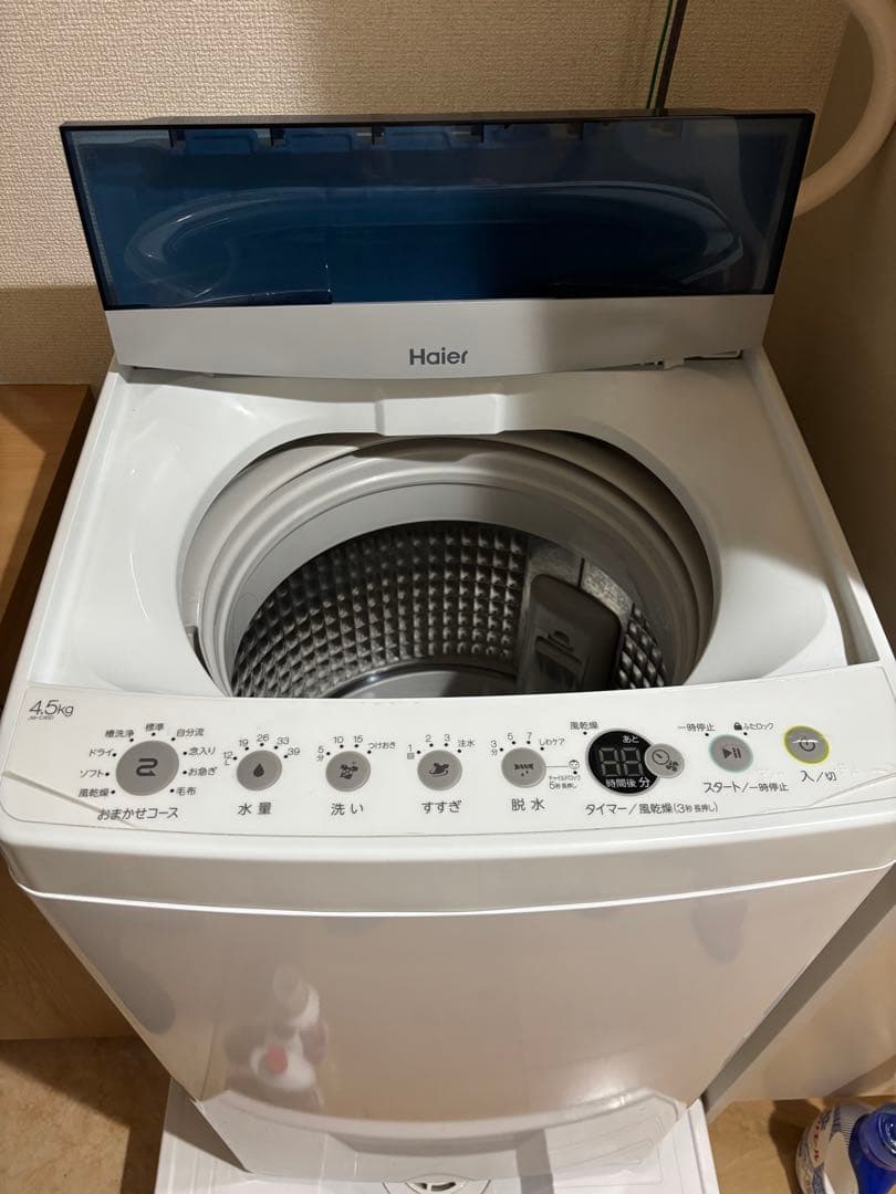 ［フラワー］ Haier 4.5kg 縦型洗濯機 本体 2020年製