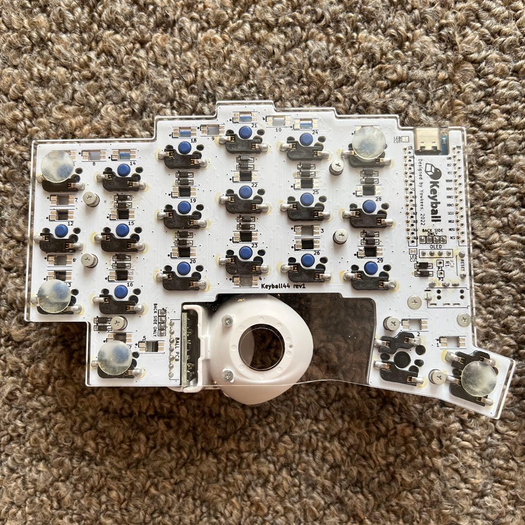 keyball 44 組立済み キーキャップ・キースイッチ付き（LED無し