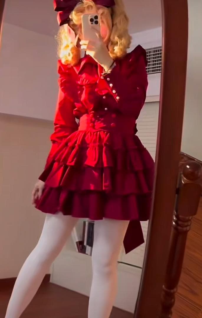 即納]CATCOCOONクラシカルドール 長袖 セットアップ 赤 - メルカリ