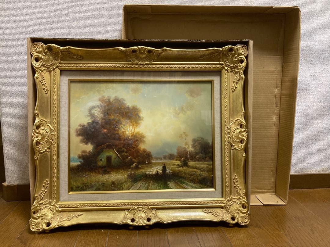 油彩 油絵 真筆 外国風景 [有名作家ワーグナー] サイン有 F6号