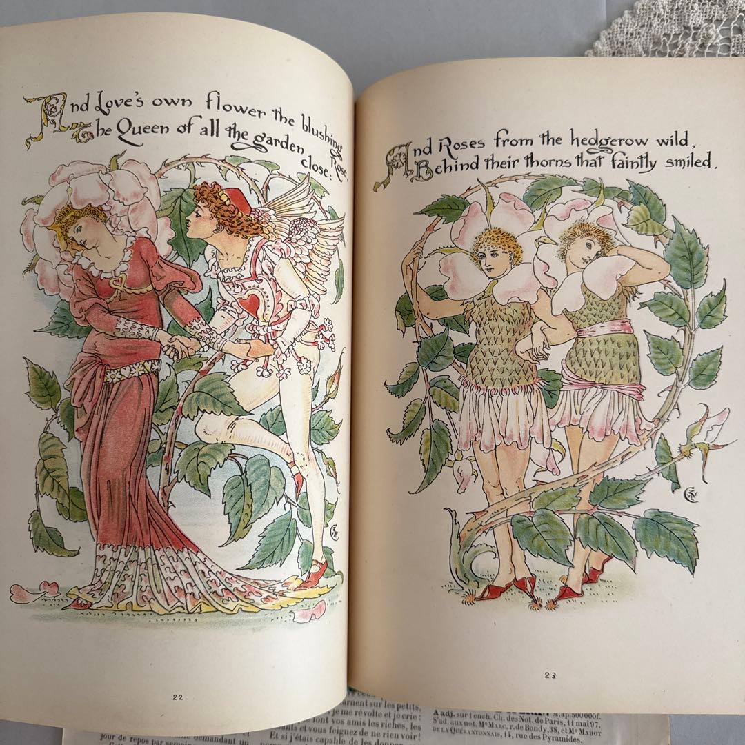 稀少1892年アンティーク美しい挿絵の絵本イギリス古書 洋書ジャンク
