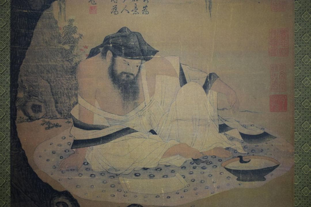 複製/宋人/柳蔭高士図/工芸/布袋屋掛軸HI-127 - メルカリ